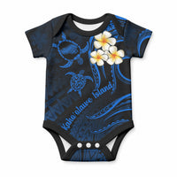 Hawaii Kahoolawe Islands Baby Onesie Polynesian Sunset Plumeria LT9 Blue - Polynesian Pride