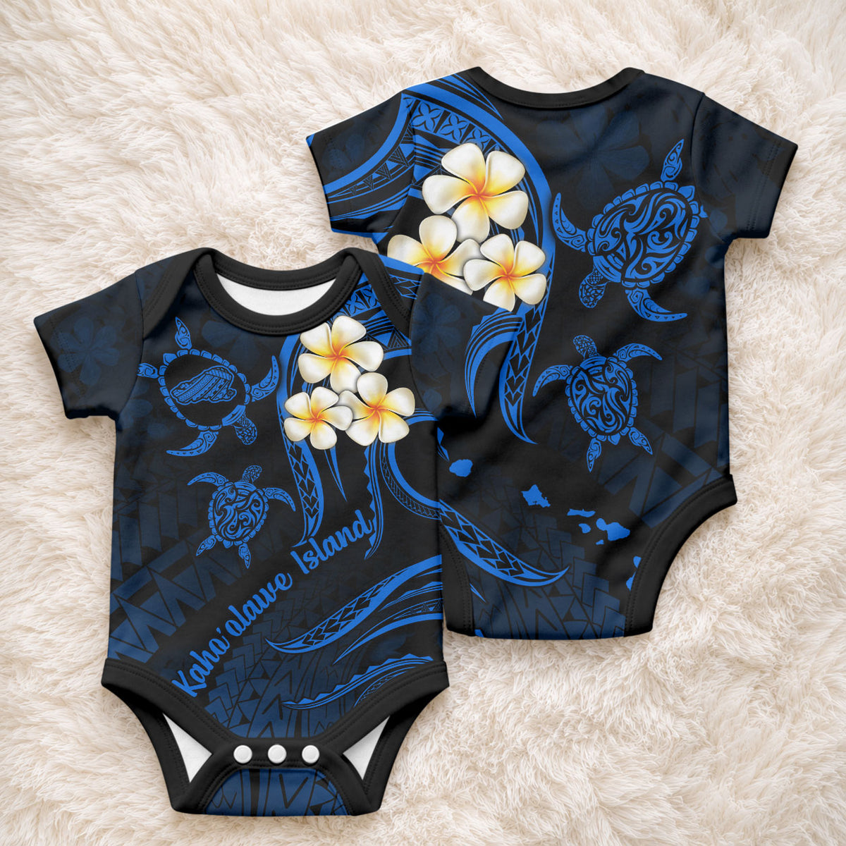 Hawaii Kahoolawe Islands Baby Onesie Polynesian Sunset Plumeria LT9 - Polynesian Pride