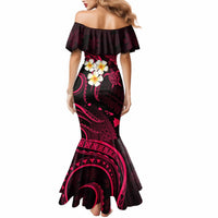 Hawaii Mermaid Dress Kahoolawe Islands Polynesian Sunset Plumeria Pink Vibe LT9 - Polynesian Pride