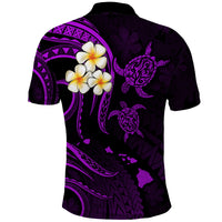 Polynesian Hawaii Polo Shirt Kahoolawe Islands with Pacific Plumeria Purple Vibe LT9 - Polynesian Pride