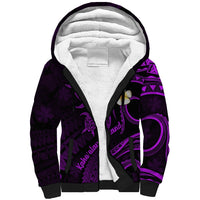 Polynesian Hawaii Sherpa Hoodie Kahoolawe Islands with Pacific Plumeria Purple Vibe LT9 Unisex Purple - Polynesian Pride