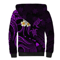 Polynesian Hawaii Sherpa Hoodie Kahoolawe Islands with Pacific Plumeria Purple Vibe LT9 - Polynesian Pride