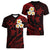 Polynesian Hawaii Women V Neck T Shirt Kahoolawe Islands with Pacific Plumeria Red Vibe LT9 - Polynesian Pride