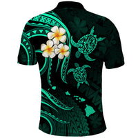 Polynesian Hawaii Polo Shirt Kahoolawe Islands with Pacific Plumeria Turquoise Vibe LT9 - Polynesian Pride
