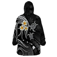 Polynesian Hawaii Wearable Blanket Hoodie Kahoolawe Islands with Pacific Plumeria White Vibe LT9 - Polynesian Pride