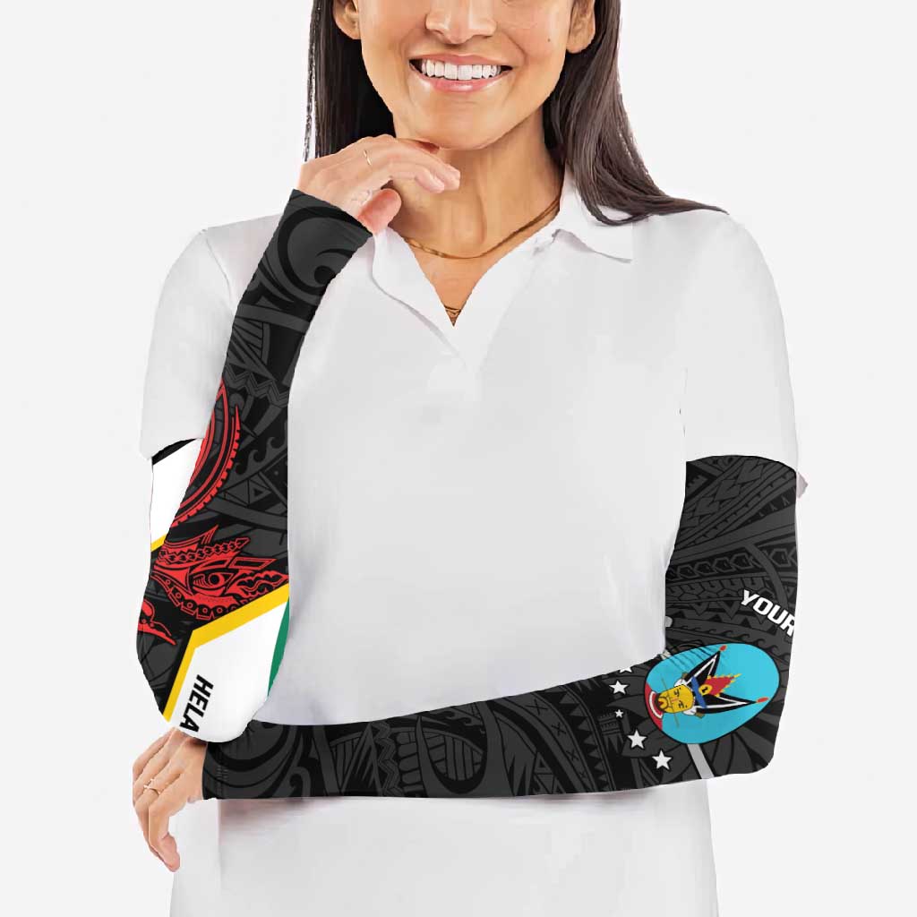 Personalised PNG Hela Province Arm Sleeves Bird of Paradise Tattoo Flag Motif - Polynesian Pride