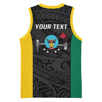 Personalised PNG Hela Province Basketball Jersey Bird of Paradise Tattoo Flag Motif LT9 - Polynesian Pride