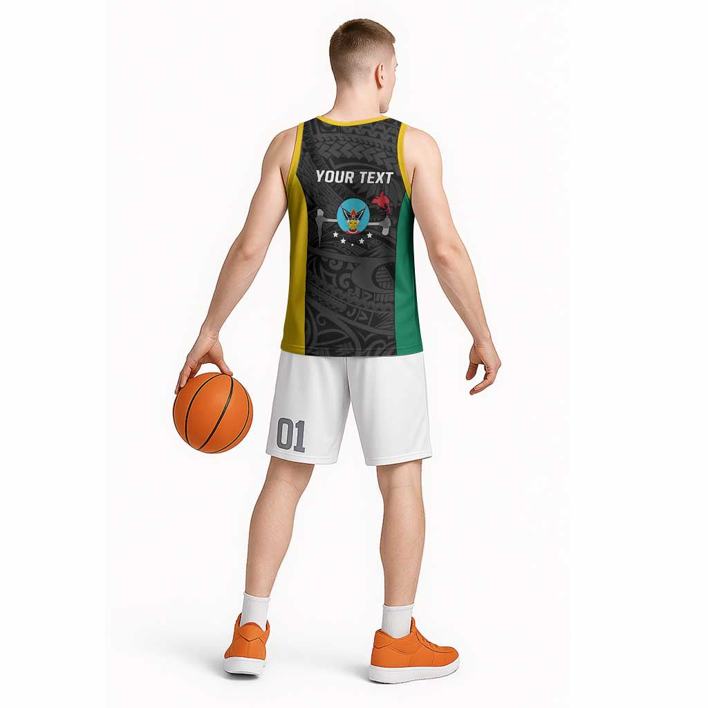 Personalised PNG Hela Province Basketball Jersey Bird of Paradise Tattoo Flag Motif LT9 - Polynesian Pride