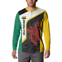 Personalised PNG Hela Province Button Sweatshirt Bird of Paradise Tattoo Flag Motif LT9 - Polynesian Pride