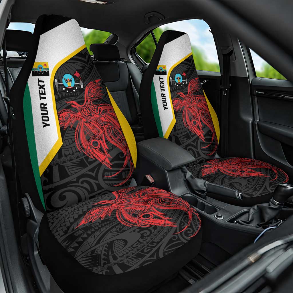Personalised PNG Hela Province Car Seat Cover Bird of Paradise Tattoo Flag Motif LT9 One Size Yellow - Polynesian Pride