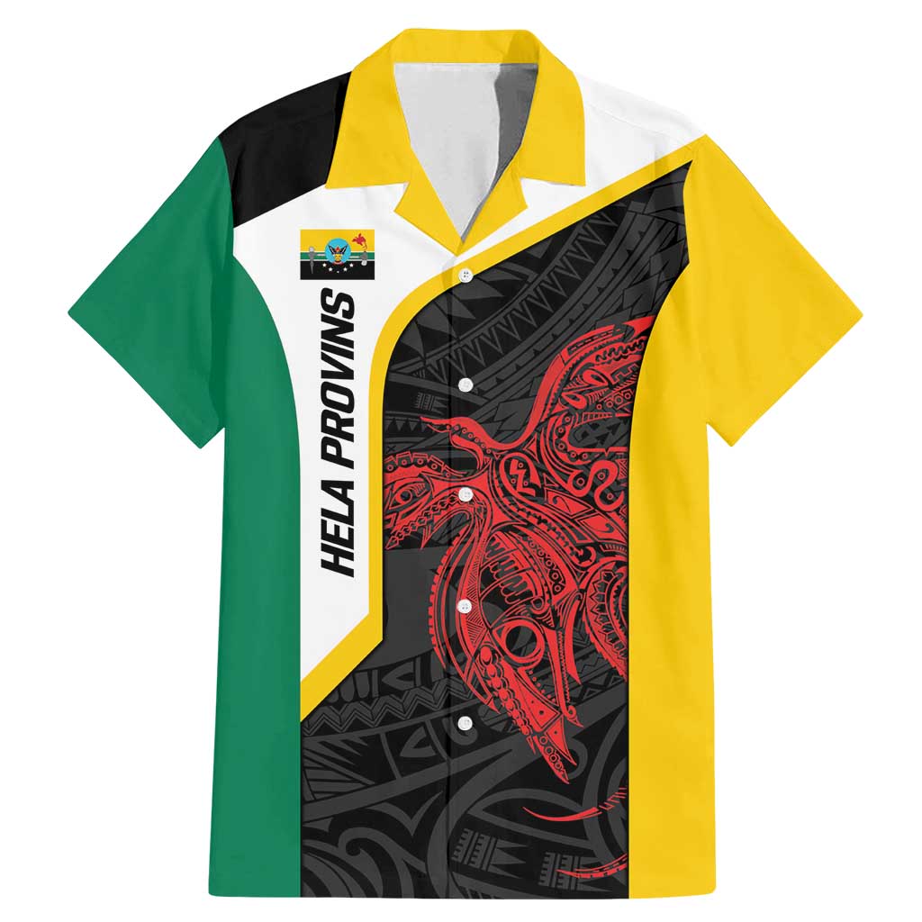 Personalised PNG Hela Province Family Matching Mermaid Dress and Hawaiian Shirt Bird of Paradise Tattoo Flag Motif LT9 Dad's Shirt - Short Sleeve Yellow - Polynesian Pride