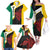 Personalised PNG Hela Province Family Matching Off The Shoulder Long Sleeve Dress and Hawaiian Shirt Bird of Paradise Tattoo Flag Motif - Polynesian Pride