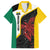 Personalised PNG Hela Province Family Matching Off The Shoulder Long Sleeve Dress and Hawaiian Shirt Bird of Paradise Tattoo Flag Motif - Polynesian Pride