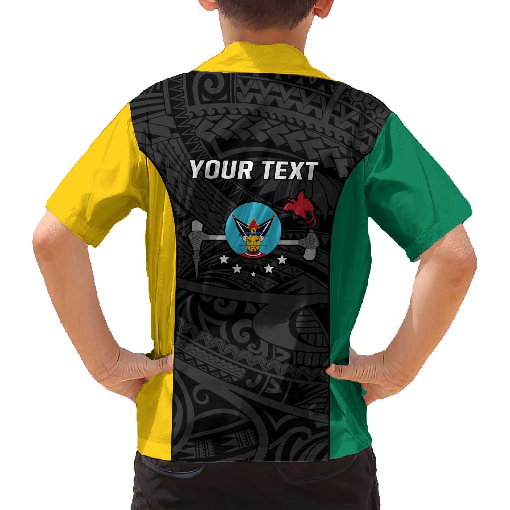 Personalised PNG Hela Province Family Matching Off Shoulder Short Dress and Hawaiian Shirt Bird of Paradise Tattoo Flag Motif LT9 - Polynesian Pride
