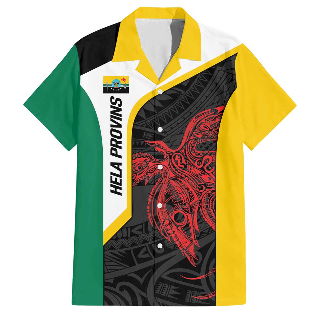 Personalised PNG Hela Province Family Matching Tank Maxi Dress and Hawaiian Shirt Bird of Paradise Tattoo Flag Motif LT9 Dad's Shirt - Short Sleeve Yellow - Polynesian Pride