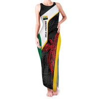 Personalised PNG Hela Province Family Matching Tank Maxi Dress and Hawaiian Shirt Bird of Paradise Tattoo Flag Motif LT9 Mom's Dress Yellow - Polynesian Pride
