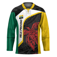 Personalised PNG Hela Province Hockey Jersey Bird of Paradise Tattoo Flag Motif LT9 Unisex Yellow - Polynesian Pride