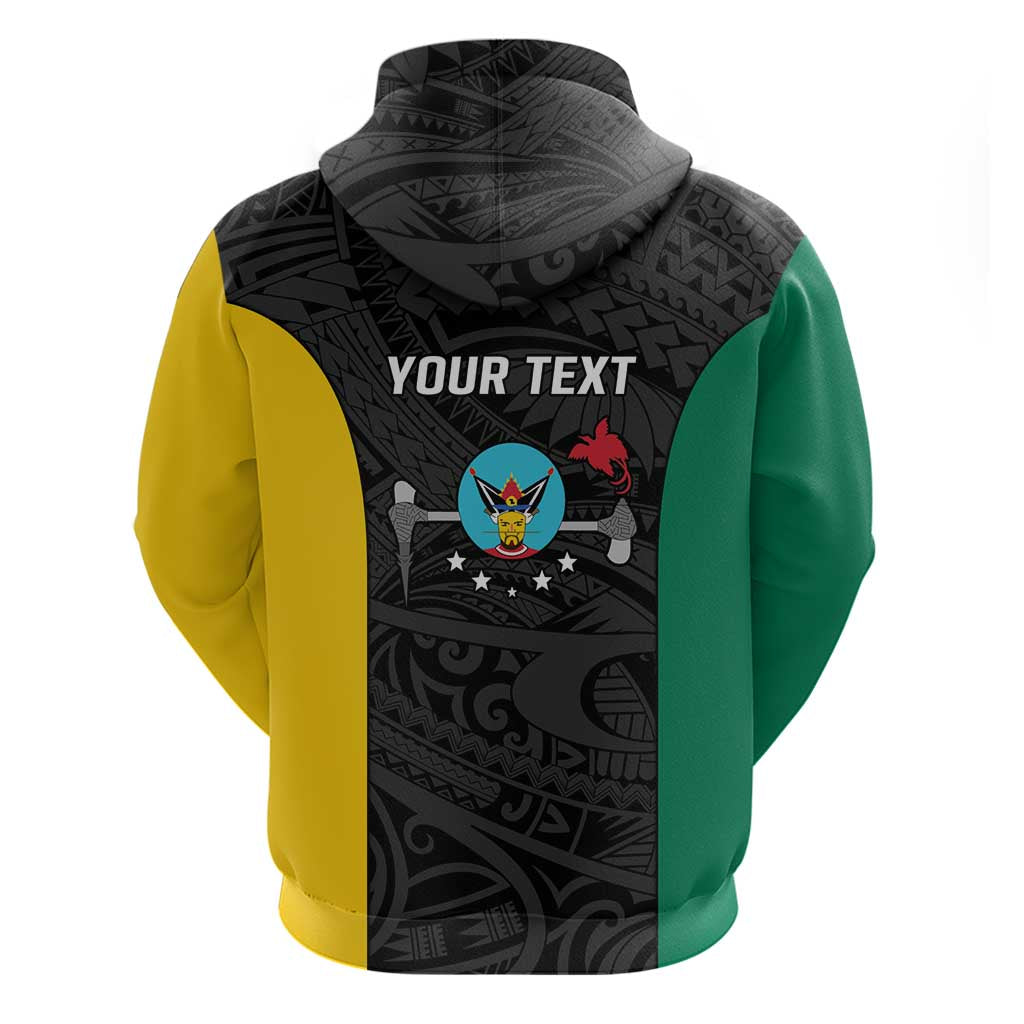 Personalised PNG Hela Province Hoodie Bird of Paradise Tattoo Flag Motif LT9 - Polynesian Pride