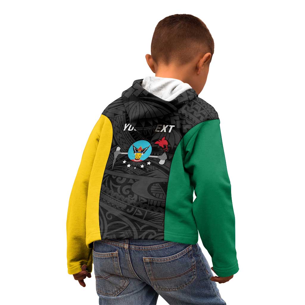 Personalised PNG Hela Province Kid Hoodie Bird of Paradise Tattoo Flag Motif LT9 - Polynesian Pride