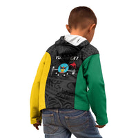 Personalised PNG Hela Province Kid Hoodie Bird of Paradise Tattoo Flag Motif LT9 - Polynesian Pride