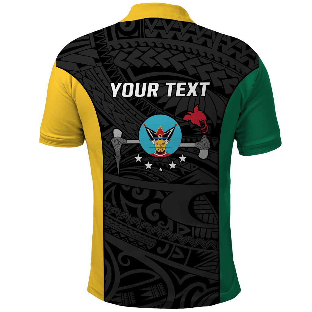 Personalised PNG Hela Province Polo Shirt Bird of Paradise Tattoo Flag Motif - Polynesian Pride