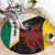 Personalised PNG Hela Province Round Carpet Bird of Paradise Tattoo Flag Motif - Polynesian Pride