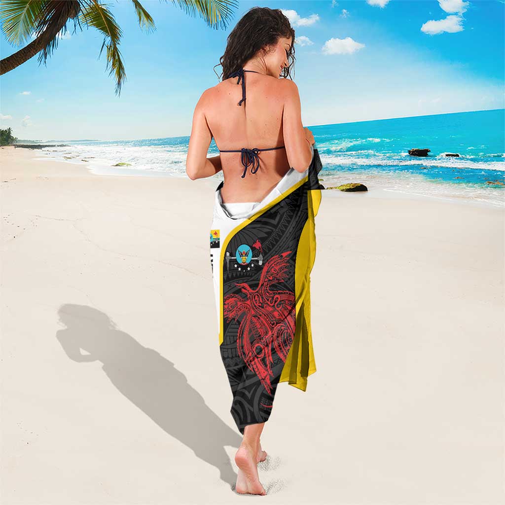 Personalised PNG Hela Province Sarong Bird of Paradise Tattoo Flag Motif - Polynesian Pride