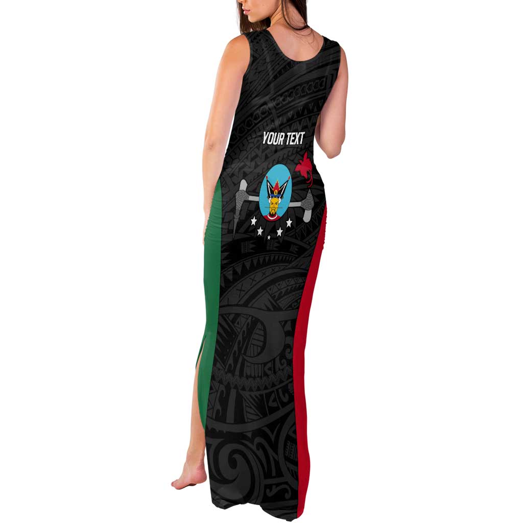 Personalised PNG Hela Province Tank Maxi Dress Bird of Paradise Tattoo Flag Motif LT9 - Polynesian Pride