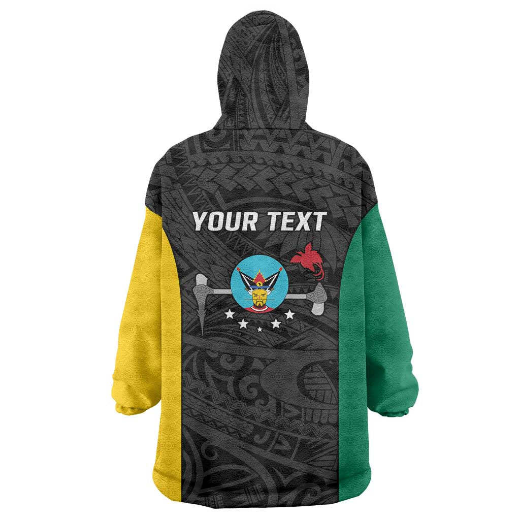 Personalised PNG Hela Province Wearable Blanket Hoodie Bird of Paradise Tattoo Flag Motif LT9 - Polynesian Pride