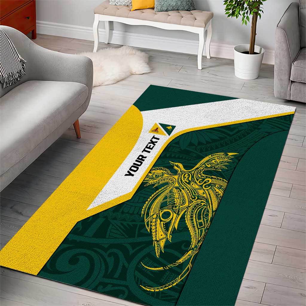 Personalised PNG Jiwaka Province Area Rug Bird of Paradise Tattoo Flag Motif LT9 - Polynesian Pride
