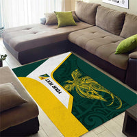 Personalised PNG Jiwaka Province Area Rug Bird of Paradise Tattoo Flag Motif LT9 - Polynesian Pride
