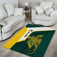 Personalised PNG Jiwaka Province Area Rug Bird of Paradise Tattoo Flag Motif LT9 - Polynesian Pride