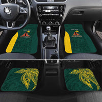 Personalised PNG Jiwaka Province Car Mats Bird of Paradise Tattoo Flag Motif LT9 Set 4pcs Green - Polynesian Pride