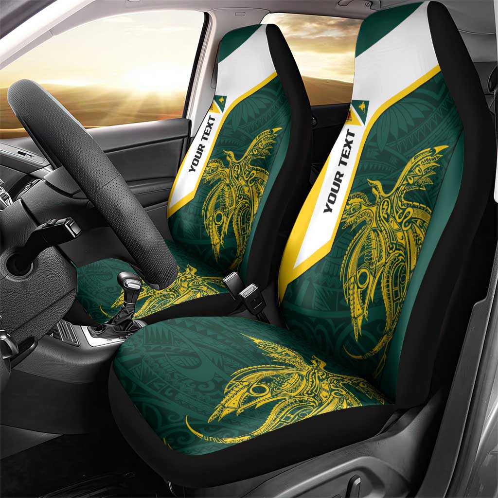 Personalised PNG Jiwaka Province Car Seat Cover Bird of Paradise Tattoo Flag Motif LT9 - Polynesian Pride