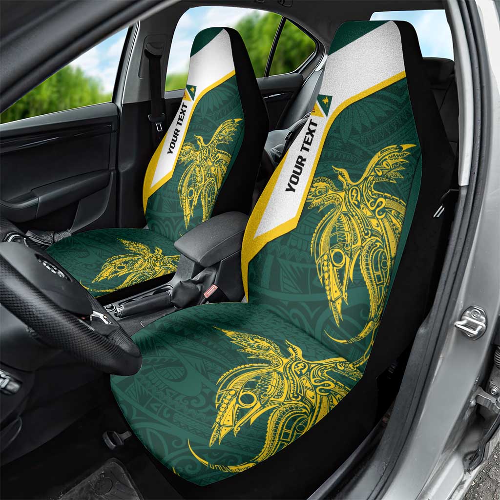 Personalised PNG Jiwaka Province Car Seat Cover Bird of Paradise Tattoo Flag Motif LT9 - Polynesian Pride