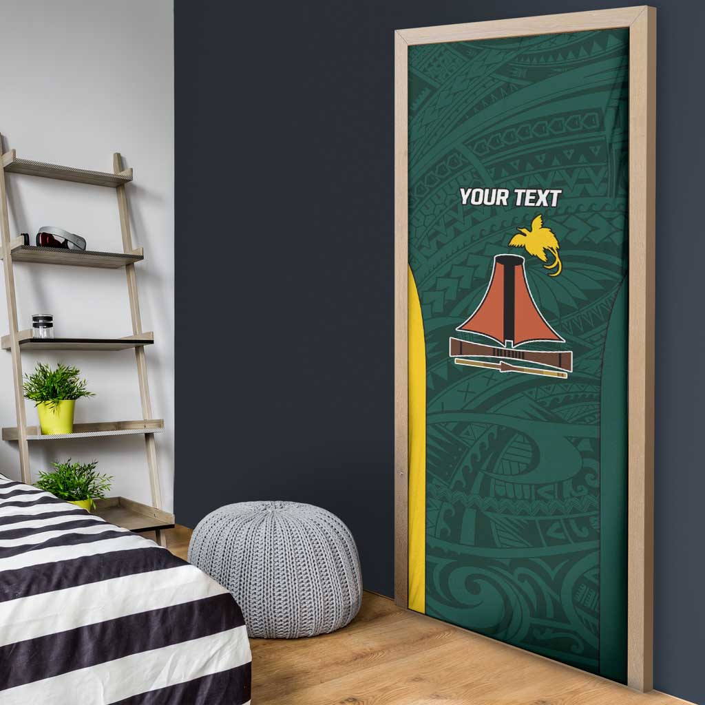 Personalised PNG Jiwaka Province Door Cover Bird of Paradise Tattoo Flag Motif LT9 - Polynesian Pride