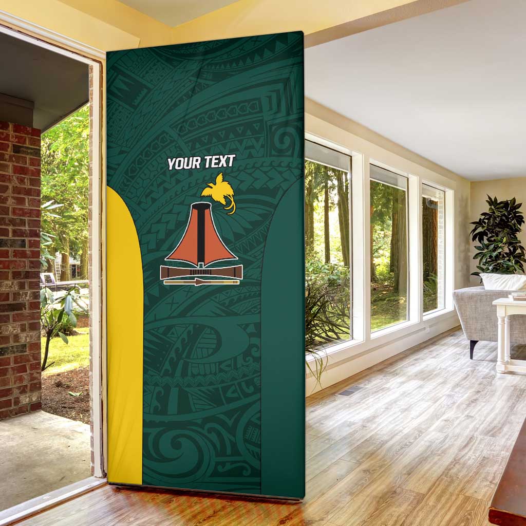 Personalised PNG Jiwaka Province Door Cover Bird of Paradise Tattoo Flag Motif LT9 - Polynesian Pride