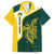 Personalised PNG Jiwaka Province Family Matching Off The Shoulder Long Sleeve Dress and Hawaiian Shirt Bird of Paradise Tattoo Flag Motif - Polynesian Pride