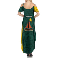 Personalised PNG Jiwaka Province Family Matching Summer Maxi Dress and Hawaiian Shirt Bird of Paradise Tattoo Flag Motif LT9 - Polynesian Pride