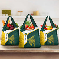 Personalised PNG Jiwaka Province Grocery Bag Bird of Paradise Tattoo Flag Motif LT9 3-pack One Size Green - Polynesian Pride