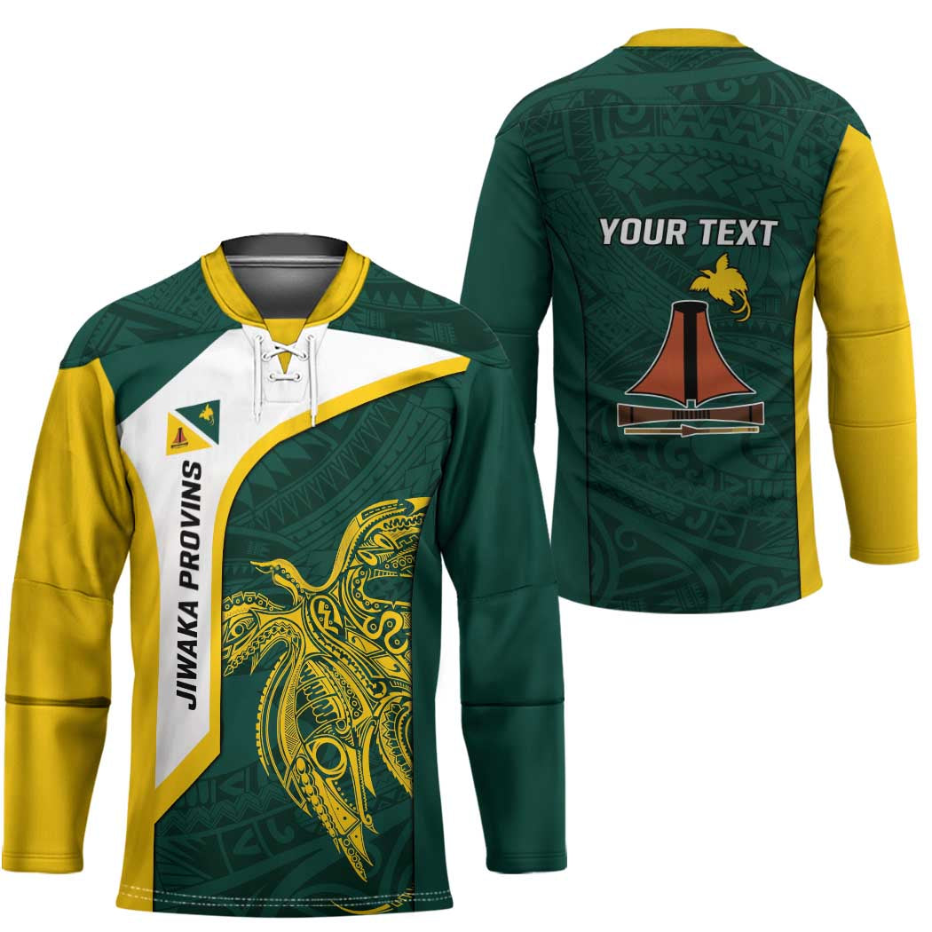 Personalised PNG Jiwaka Province Hockey Jersey Bird of Paradise Tattoo Flag Motif LT9 - Polynesian Pride