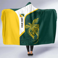 Personalised PNG Jiwaka Province Hooded Blanket Bird of Paradise Tattoo Flag Motif LT9 One Size Green - Polynesian Pride