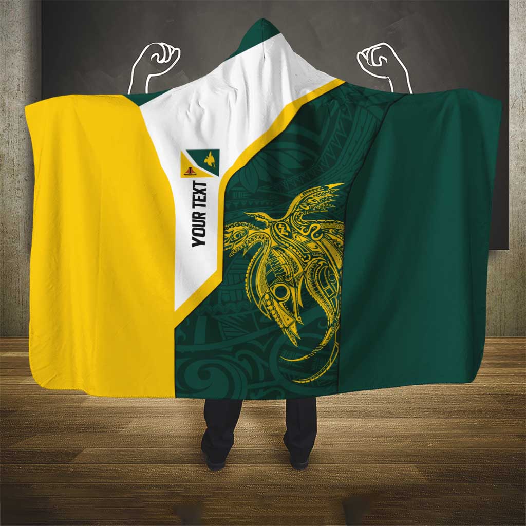 Personalised PNG Jiwaka Province Hooded Blanket Bird of Paradise Tattoo Flag Motif LT9 - Polynesian Pride