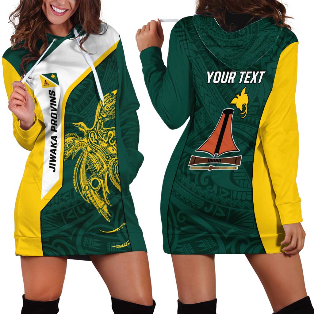 Personalised PNG Jiwaka Province Hoodie Dress Bird of Paradise Tattoo Flag Motif LT9 - Polynesian Pride