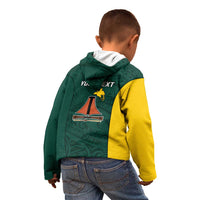 Personalised PNG Jiwaka Province Kid Hoodie Bird of Paradise Tattoo Flag Motif LT9 - Polynesian Pride
