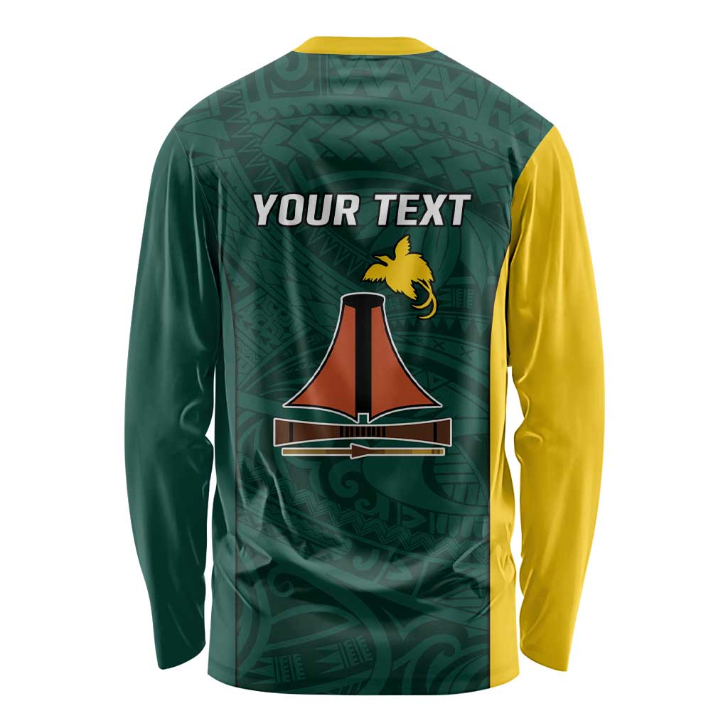 Personalised PNG Jiwaka Province Long Sleeve Shirt Bird of Paradise Tattoo Flag Motif LT9 - Polynesian Pride