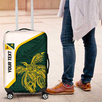 Personalised PNG Jiwaka Province Luggage Cover Bird of Paradise Tattoo Flag Motif LT9 Green - Polynesian Pride
