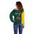 Personalised PNG Jiwaka Province Off Shoulder Sweater Bird of Paradise Tattoo Flag Motif - Polynesian Pride