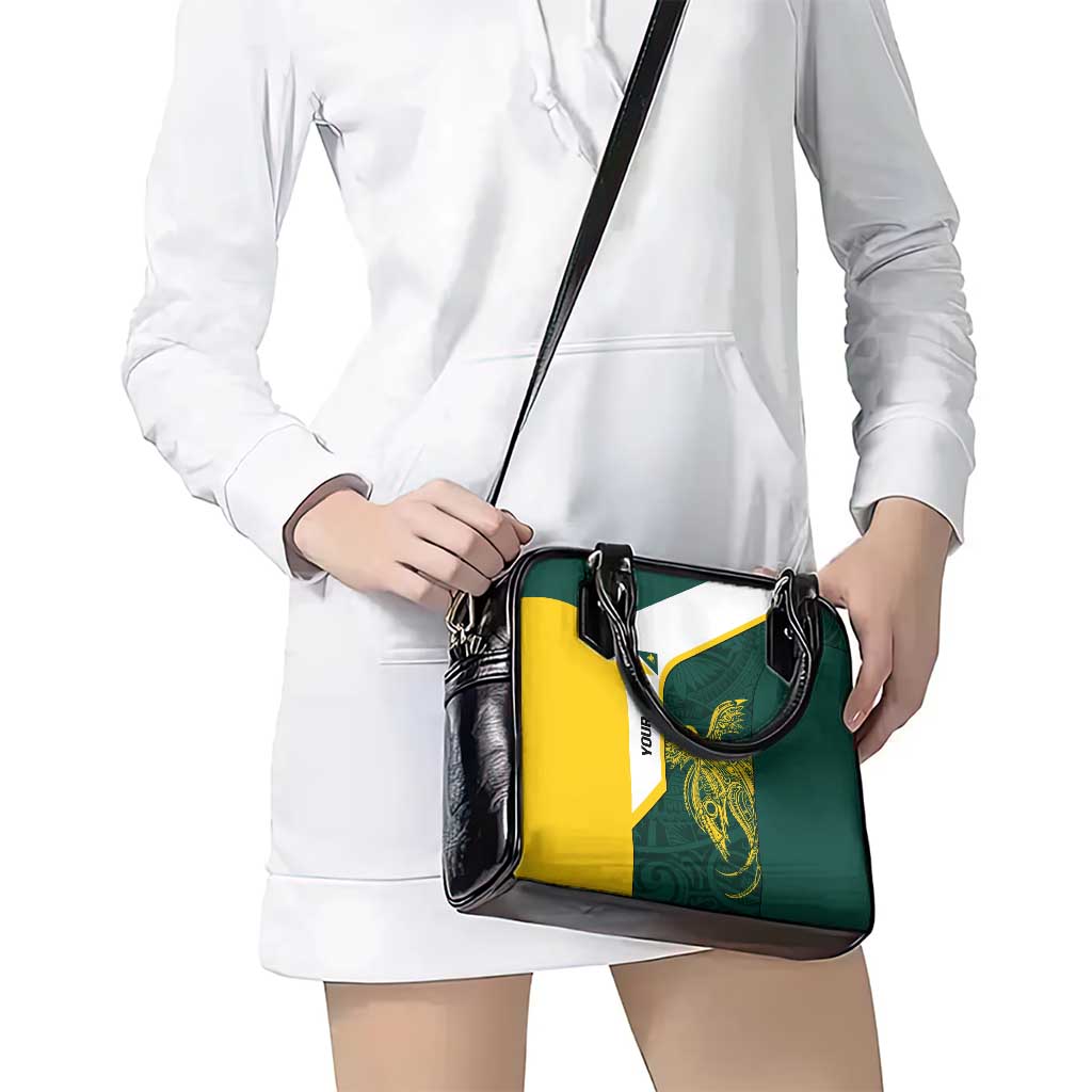 Personalised PNG Jiwaka Province Shoulder Handbag Bird of Paradise Tattoo Flag Motif - Polynesian Pride