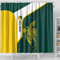 Personalised PNG Jiwaka Province Shower Curtain Bird of Paradise Tattoo Flag Motif LT9 - Polynesian Pride